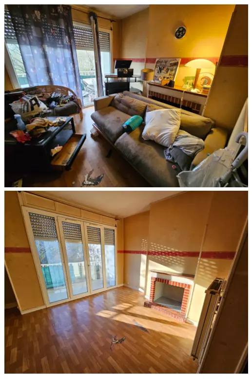 Débarras appartement avant / après - réalisé par Aquitroc